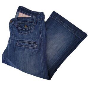 7 for all Mankind Capri Jeans Womens Size 27 Low Rise Dark Wash Denim Pants